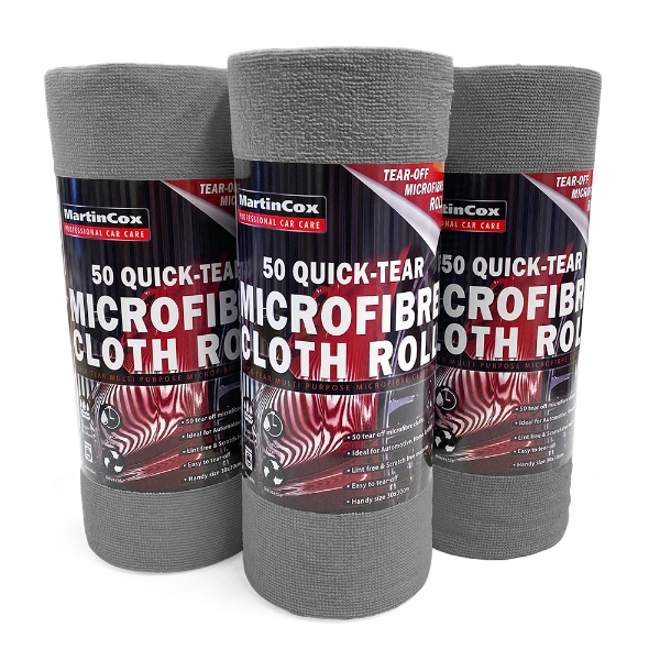 50 Quick-Tear Microfibre Cloths Roll – Grey