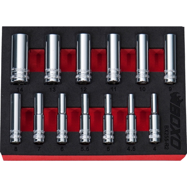 12 Point 1/4" Deep Socket Set (4mm to 14mm)