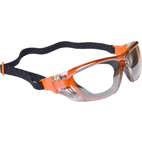 Orange Anti Fog Clear Lens Safety Glasses